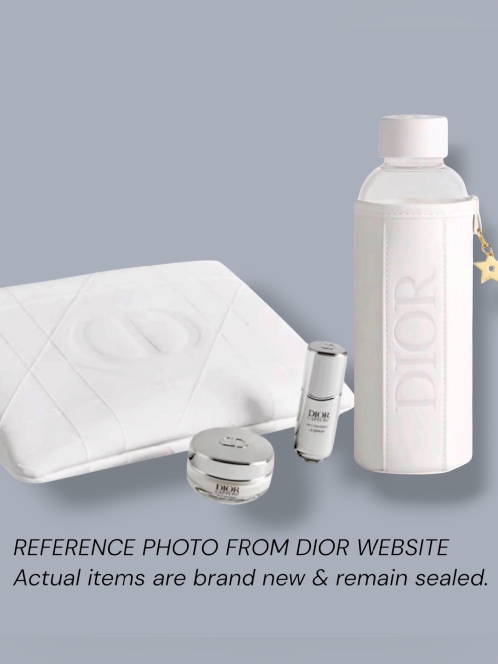 DIOR Exclusive Gift Bundle Gourde Flask + Capture OX-C Pouch Set NEW SEALED